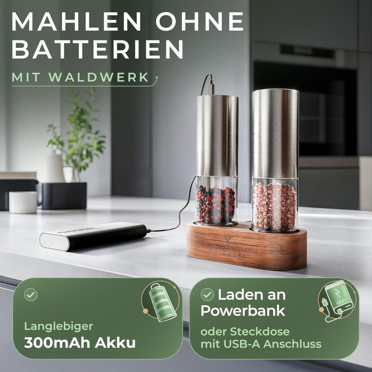 WALDWERK Kaffeemühle - Manuell Mit Präzisem Edelstahlmahlwerk - Kegelmahlwerk Mit Holzgriff - Plastikfreie Espressomühle - kochskasan24.de