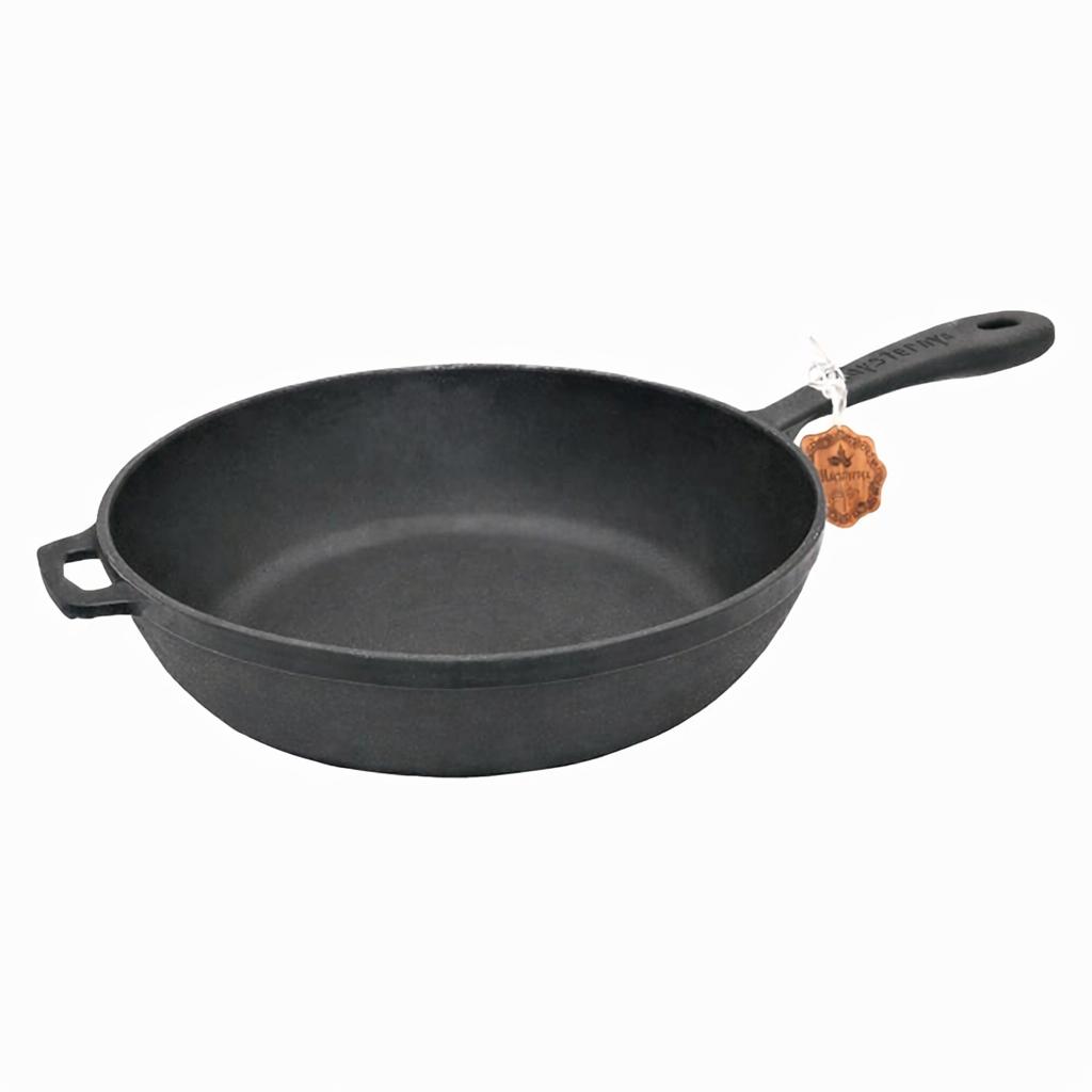 Bratpfanne aus Gusseisen mit Glasdeckel 24×6 cm - kochskasan24.de