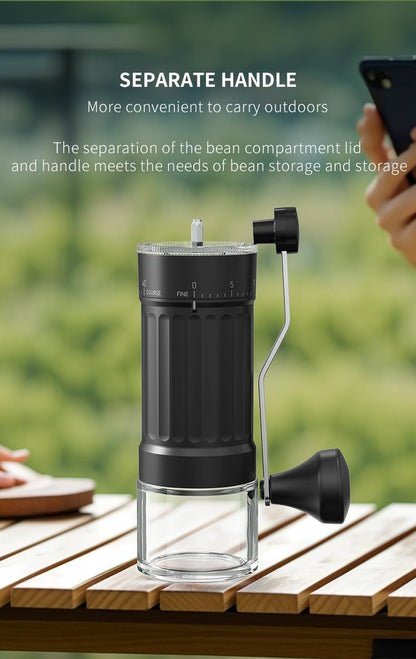 Externer, verstellbarer manueller Kaffeemühle mit hochpräzisem, zeitgemäßem Kegelmahlwerk aus Keramik, 40 - stufige Einstellung, geeignet für Aeropress, Pour Over und Moka - Kannen. - kochskasan24.de