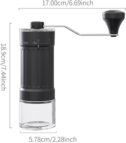 Externer, verstellbarer manueller Kaffeemühle mit hochpräzisem, zeitgemäßem Kegelmahlwerk aus Keramik, 40 - stufige Einstellung, geeignet für Aeropress, Pour Over und Moka - Kannen. - kochskasan24.de