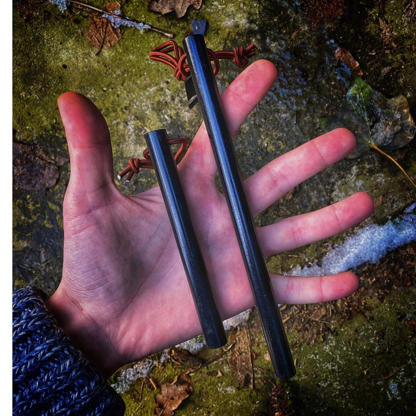 Feuerstahl Outdoor XXL - Extremer Funkenflug - Magnesium Feuerstarter Set - Bis zu 20.000x zünden - Feuerstein Kit für Survival, Camping und Bushcraft Abenteuer - Blacksteels Original - kochskasan24.de