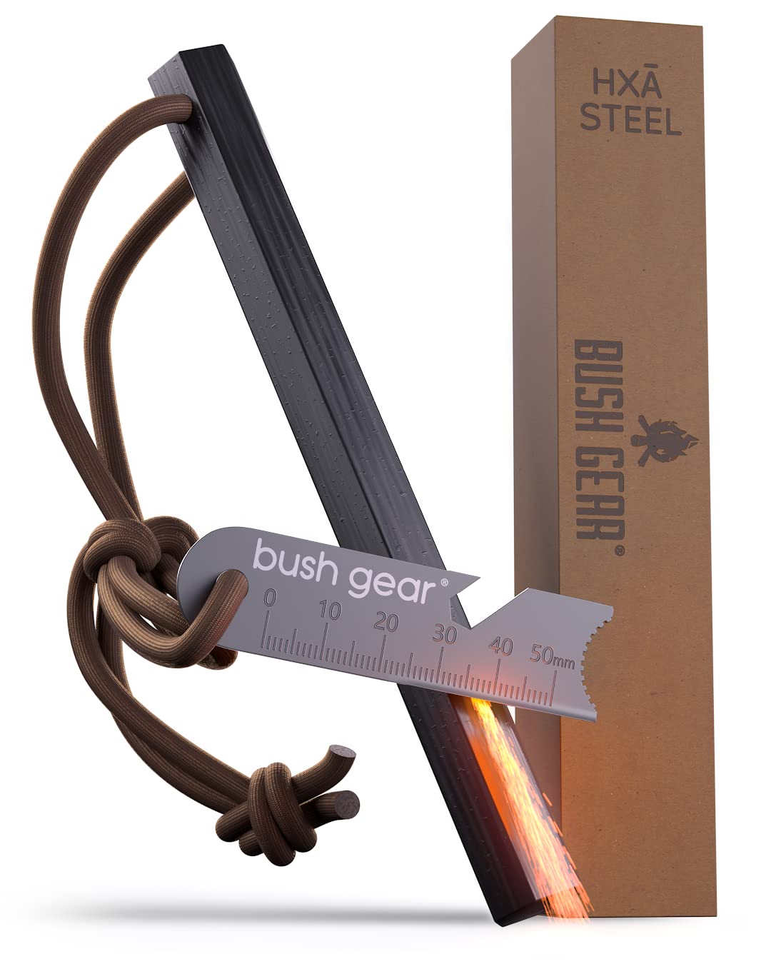 Feuerstahl Outdoor XXL - Extremer Funkenflug - Magnesium Feuerstarter Set - Bis zu 20.000x zünden - Feuerstein Kit für Survival, Camping und Bushcraft Abenteuer - Blacksteels Original - kochskasan24.de