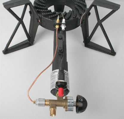 Hockerkocher 7,5 kW Gaskocher bis 100 kg belastbar Piezozündung Zündsicherung 50 mBar Schlauch Regler 5 kg 11 kg Gasflasche Wok (+Schlauch (150cm) und Regler (50mBar)) - kochskasan24.de