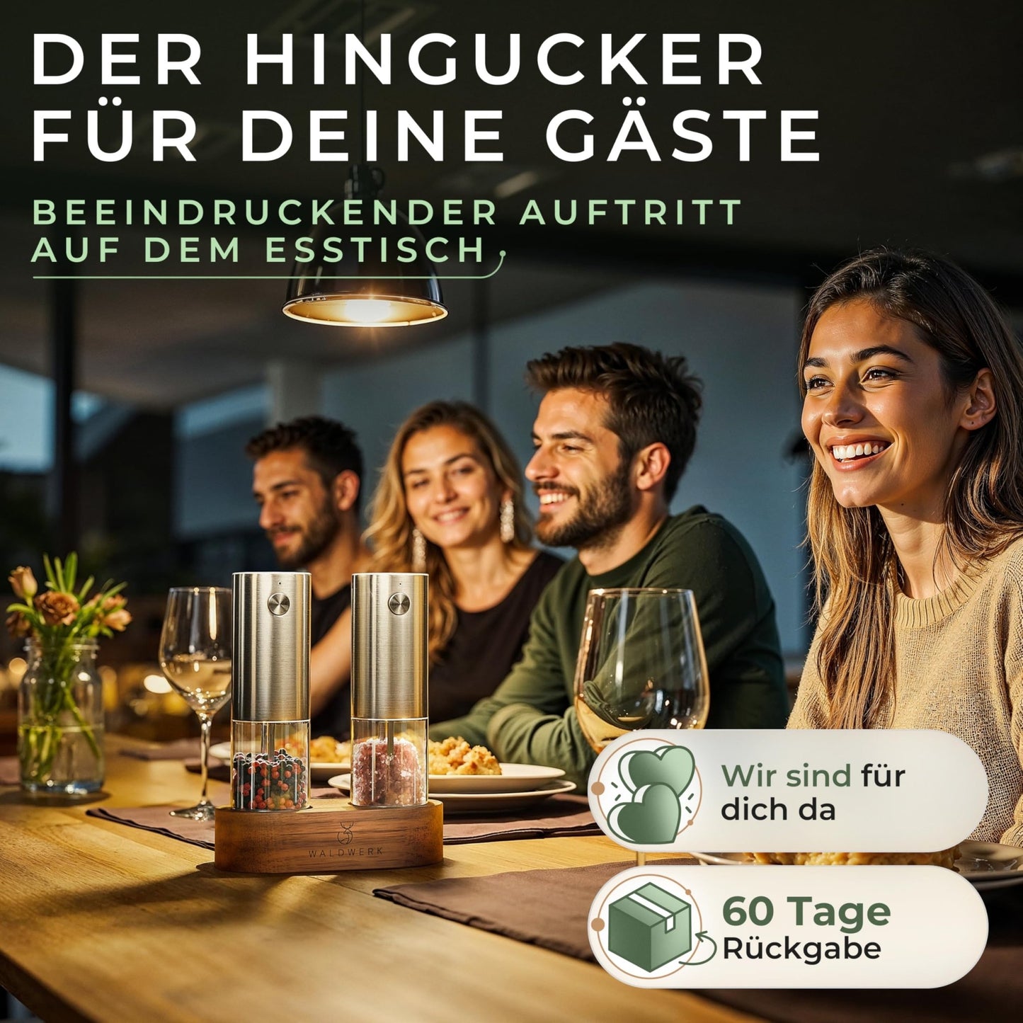 WALDWERK Kaffeemühle - Manuell Mit Präzisem Edelstahlmahlwerk - Kegelmahlwerk Mit Holzgriff - Plastikfreie Espressomühle - kochskasan24.de