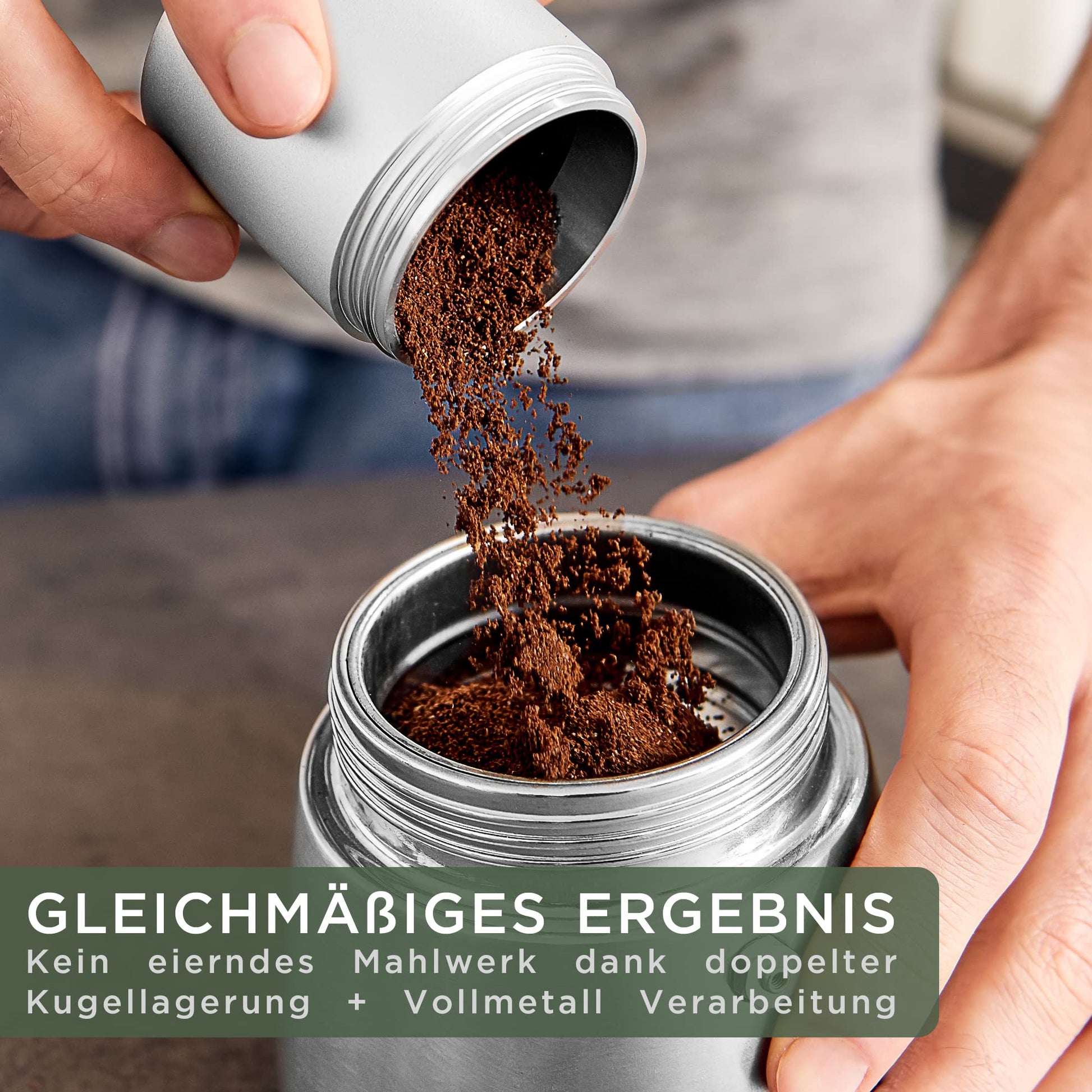WALDWERK Kaffeemühle - Manuell Mit Präzisem Edelstahlmahlwerk - Kegelmahlwerk Mit Holzgriff - Plastikfreie Espressomühle - kochskasan24.de